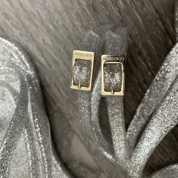 Jimmy Choo Lance Jelly Silver Flat Sandal, 37. Run small - Picture 5 of 5